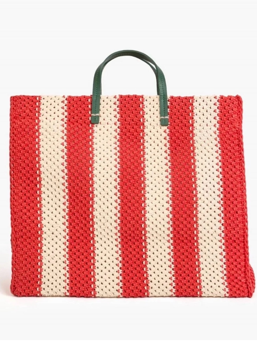 Clare V. - Summer Simple Poppy Crochet Stripe Tote Bag - Picture 3 of 8